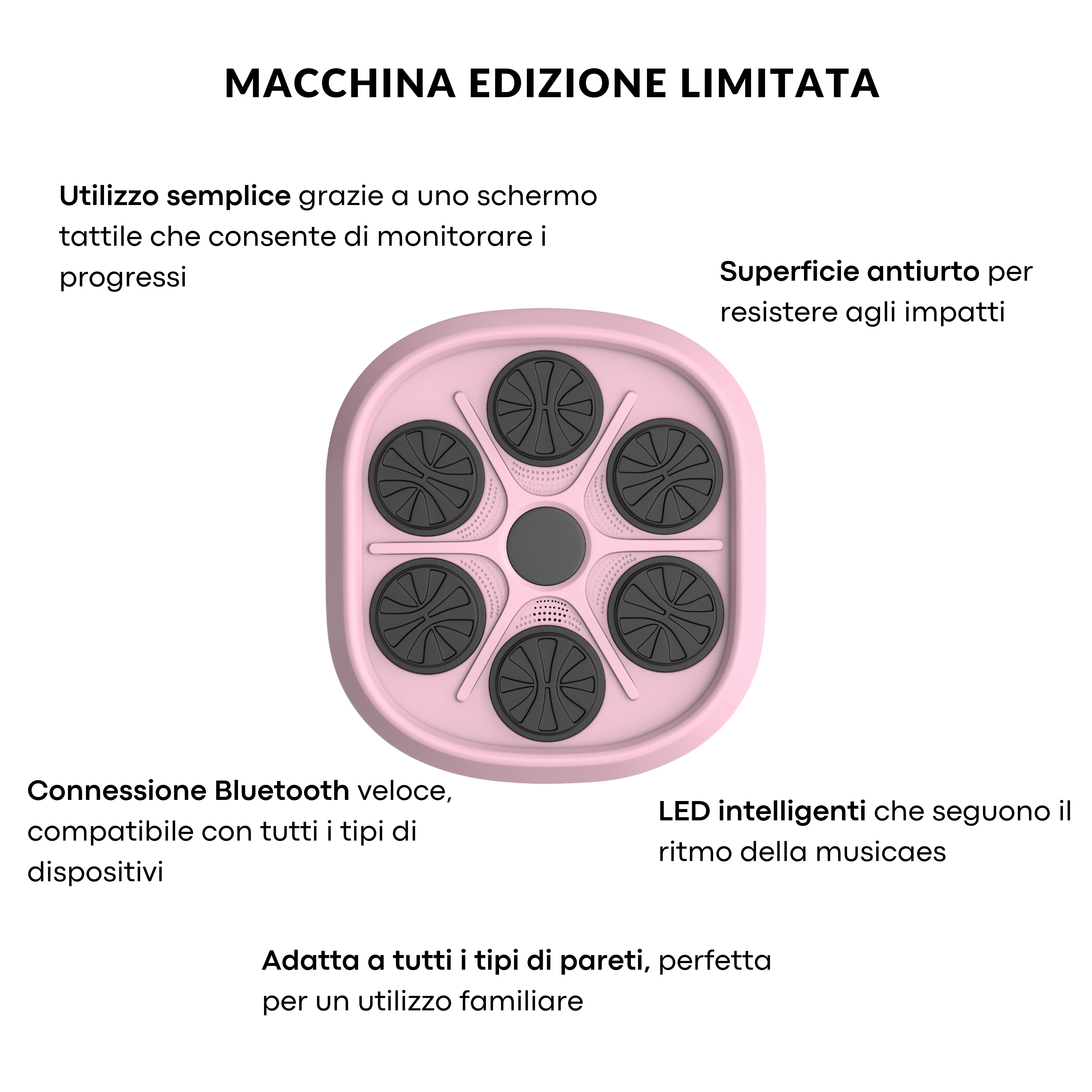 BeatPunch™ - Macchina da Boxe Musicale Edizione Limitata Rosa